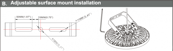 AC90V~305V 200 οδηγημένος Watt υψηλός ελαφρύς 140LPW Meanwell οπτικός φακός 60Â°/90Â°/120Â° κόλπων προαιρετικός