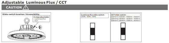 HB3 Δυνατότητα ρύθμισης ισχύος με DIP Switch και 3CCT UFO LED Φωτιστικό Υψηλής Δέσμης 100W 192LPW με Ετοιμότητα για Αισθητήρα (PIR/Αισθητήρας Κίνησης)