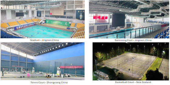 400W SPL4 Αρθρωτό LED αθλητικό φωτιστικό για αντικατάσταση 800W Metal Halide με διάφορα επαγγελματικά οπτικά αθλητικού φωτισμού και έξυπνο ασύρματο έλεγχο Zigbee