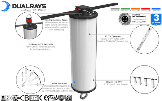 15W LED φορητό φως εργασίας με προστασία IP69K και λειτουργία AC/DC24-42V για θαλάσσιες και προσωρινές εφαρμογές