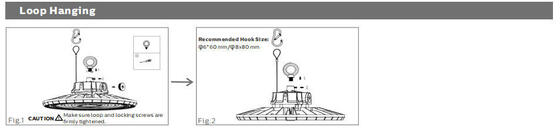 DUALRAYS Economic Type HB2 DIP Switchable Power and 3CCT UFO LED Highbay Light 100W 170LPW with Loop Hanging | Τοποθέτηση βραχίονα | Προαιρετική τοποθέτηση σε τοίχο
