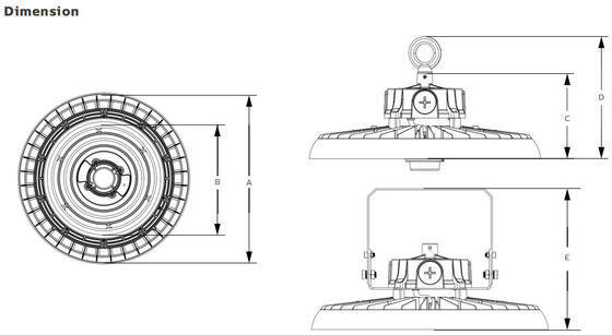Eco Type HB3 DIP Switchable Power and 3CCT UFO LED Highbay Light 150LPW Απόθεμα στην Ευρώπη Παράδοση σε αποθήκη εντός 3 εργάσιμων ημερών από την Ολλανδία