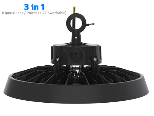 ENEC 190lm/W Ρυθμιζόμενος Φωτισμός DUALRAYS HB5 UFO High Bay Light 100W 150W 200W IP65 IK08 UGR19 Sensor Zhaga Industrial Warehouse Lighting