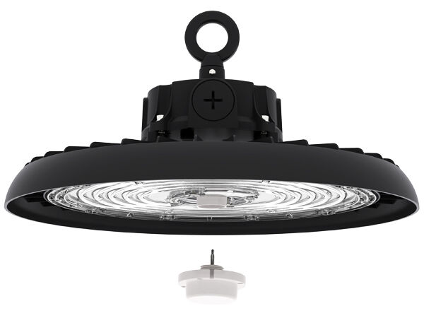 Φωτιστικό LED UFO High Bay 150W με απόδοση 150LPW, ρυθμιζόμενο με DIP switch για 3CCT και προαιρετική λειτουργία έκτακτης ανάγκης
