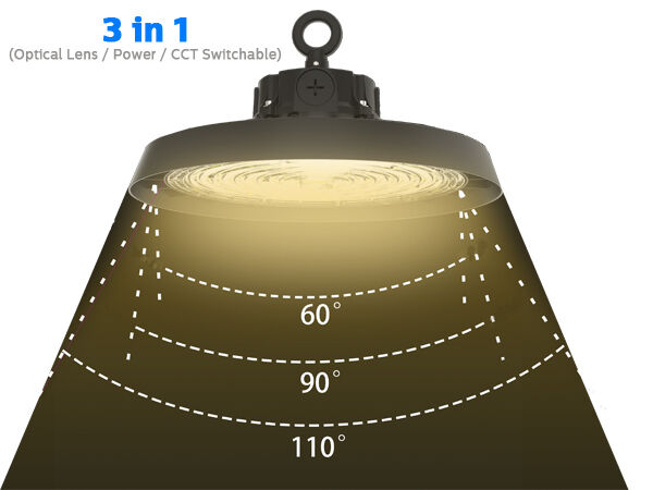 DUALRAYS LIGHTING HB5 All-in-One 240W LED UFO High Bay Light 3 CCT &amp; Ρυθμιζόμενη ισχύς IP65 0-10V Ρυθμιζόμενο φως αποθήκης με αισθητήρα Plug-and-Play