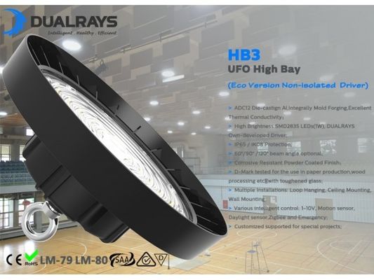 Καλό θερμότητας ελαφρύ κουδούνι 100W 140LPW IP65 κόλπων διασκεδασμού UFO υψηλό κύκλος ζωής 50000 ωρών